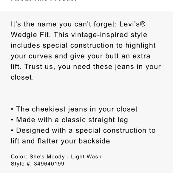 Levi’s Wedgie Straight Fit Women’s Jeans 30x26 - Picture 8 of 15